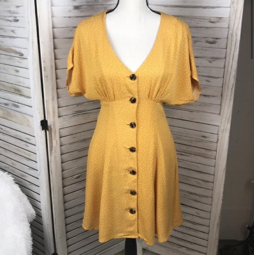Nordstrom Bp yellow polkadot dress